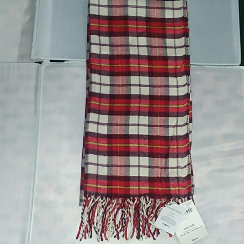 Lands End Scarf Red and White